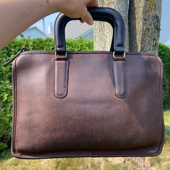 VINTAGE COACH BAG SLIM SATCHEL NYC MAHOGANY - Picture 2 of 16